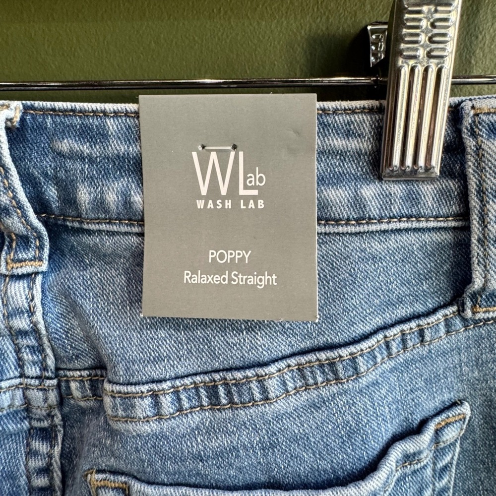 NWT Wash Lab Poppy Relaxed Straight Leg Denim‎ Jeans Size 27 Medium/Light Wash - Picture 7 of 11